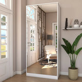 Sapateira LIZ 2 Portas com Espelho 1 Gaveta para 15 Pares de Sapato Branco |BLACK FRIDAY|