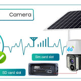 Câmera De Segurança Suporta Chip 4 G Com Painel Solar à Prova D'água IP66