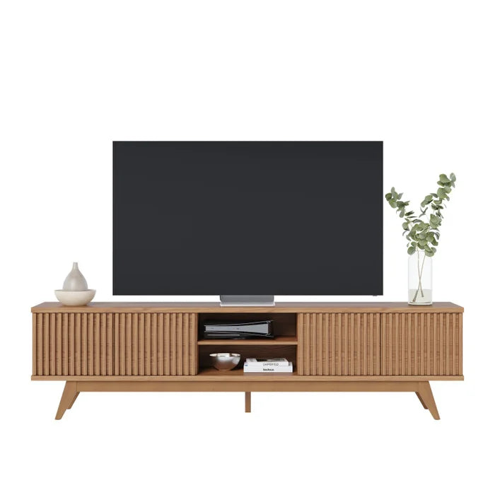 Rack para TV até 75 Polegadas com Ripado e 4 Portas