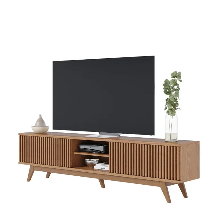 Rack para TV até 75 Polegadas com Ripado e 4 Portas