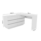 Mesa de Escritório Itália em L com 6 Gavetas