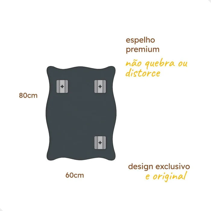 Espelho Pinterest Decorativo Grande 60x80cm Paris Preto |BLACK FRIDAY|