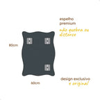 Espelho Pinterest Decorativo Grande 60x80cm Paris Preto |BLACK FRIDAY|