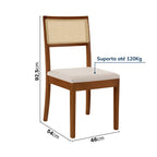 Kit 2 Cadeiras Madeira Maciça Off White | Frete Grátis