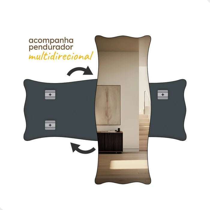 Espelho Pinterest Decorativo Grande 60x80cm Paris Preto |BLACK FRIDAY|