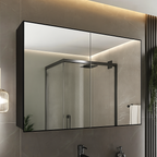 Espelheira para Banheiro 2 Portas 2 Prateleiras Nature |Promocao|