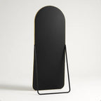 Espelho Oval Base Reta com Moldura Alumínio Corpo Inteiro 170 X 70cm | BLACK FRIDAY |