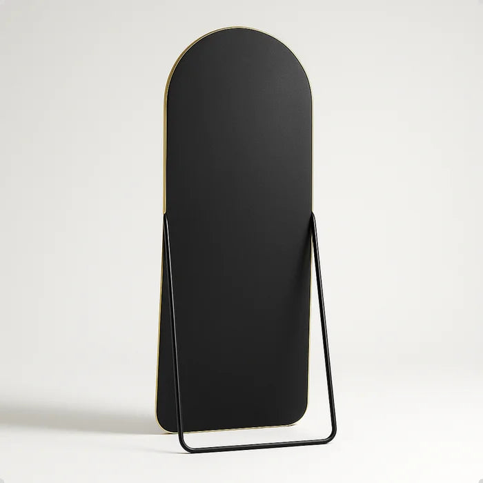 Espelho Oval Base Reta com Moldura Alumínio Corpo Inteiro 170 X 70cm | BLACK FRIDAY |