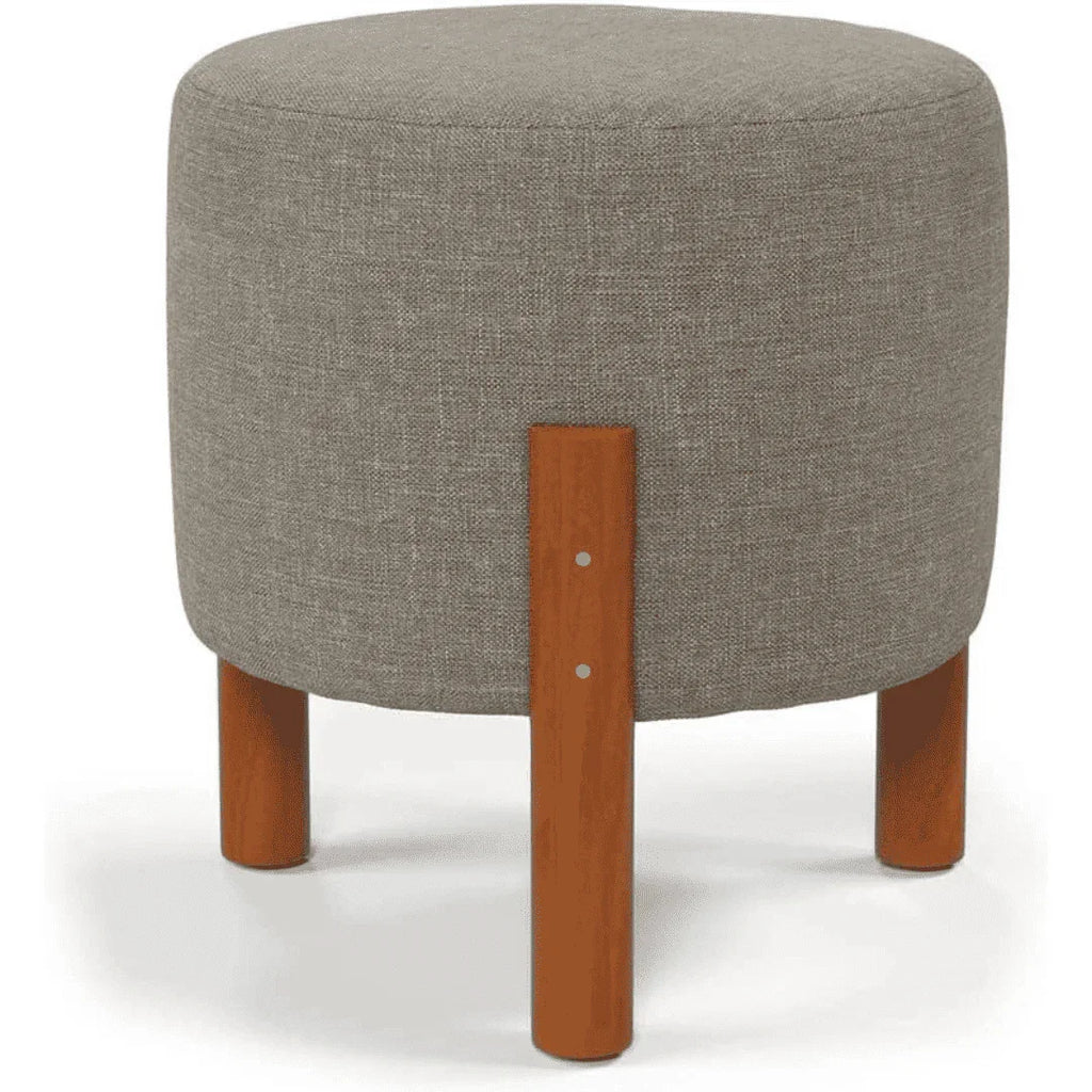 Kit com 2 Puffs Banqueta Estofados em Linho