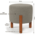 Kit com 2 Puffs Banqueta Estofados em Linho