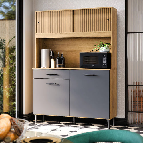 Armário De Cozinha Compacto Com 4 Portas E 1 Gaveta |BLACKFRIDAY|