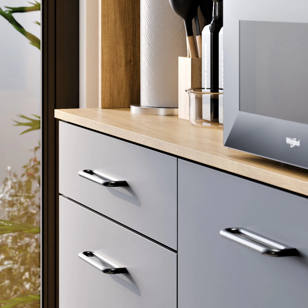 Armário De Cozinha Compacto Com 4 Portas E 1 Gaveta |BLACKFRIDAY|