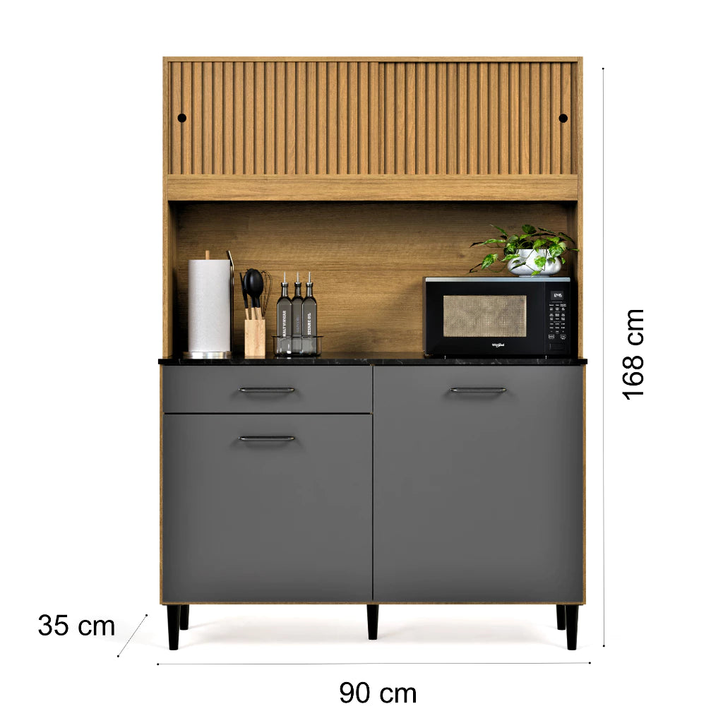 Armário De Cozinha Compacto Com 4 Portas E 1 Gaveta |BLACKFRIDAY|