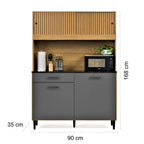 Armário De Cozinha Compacto Com 4 Portas E 1 Gaveta |BLACKFRIDAY|