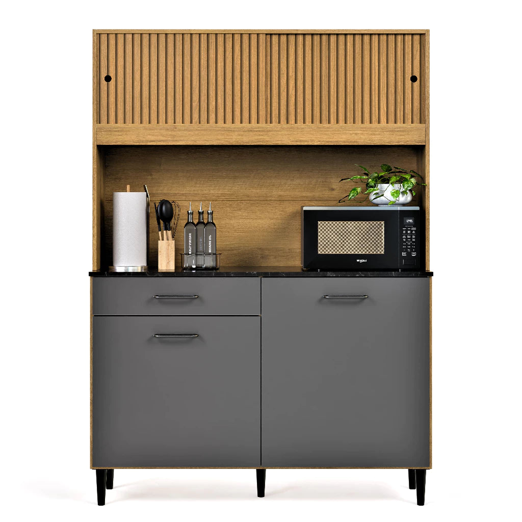 Armário De Cozinha Compacto Com 4 Portas E 1 Gaveta |BLACKFRIDAY|