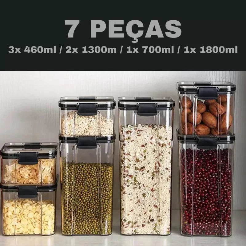 Potes Herméticos Transparente com Vedação para Mantimentos
