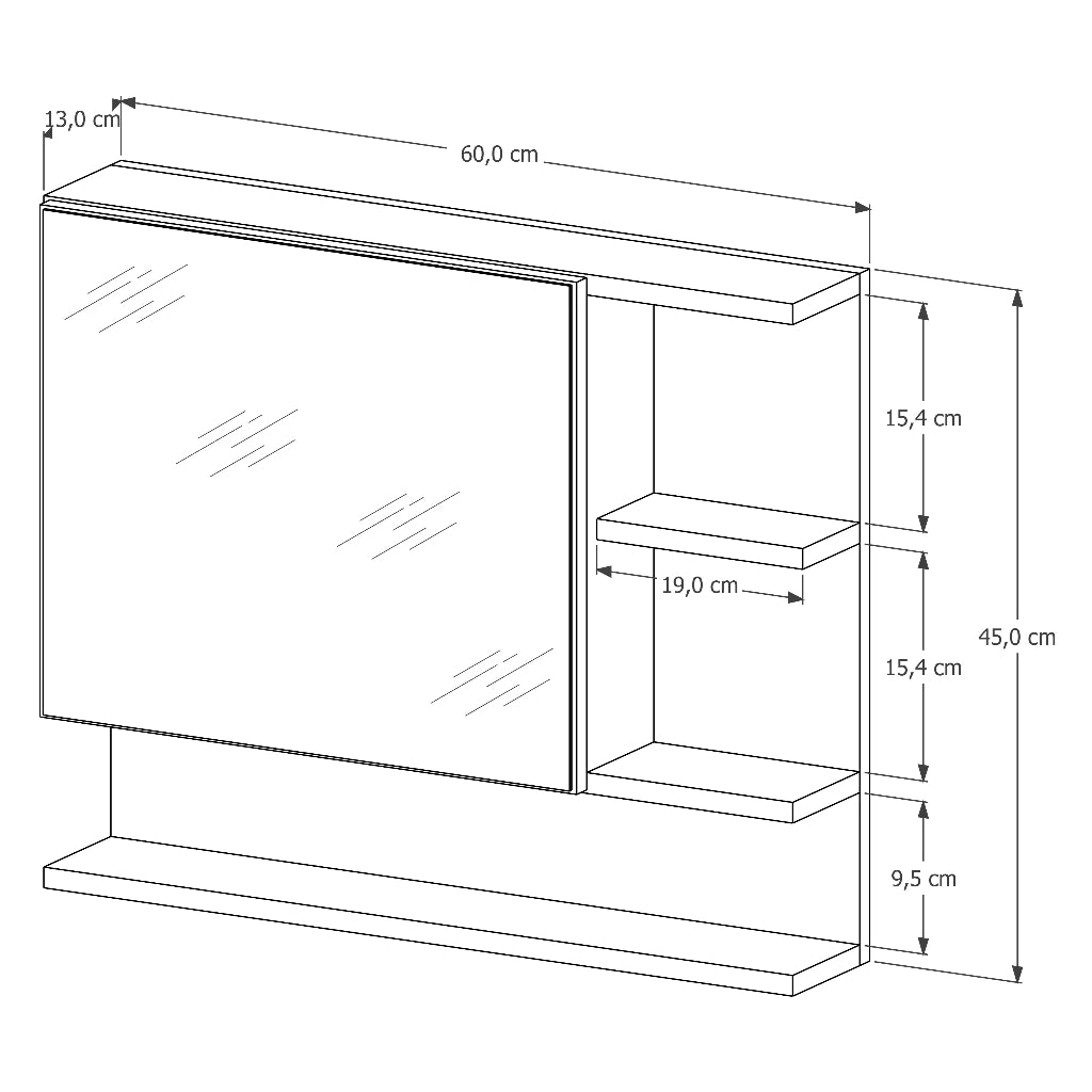 Armário de Banheiro com Espelho Nulse – Várias Cores Disponíveis