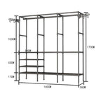 Arara De Roupa Cabideiro De Chão Sapateira Rack Organizador Multiuso Aço Inox