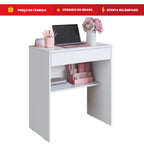 Mesa Escrivaninha Home Office com Gaveta e Prateleira