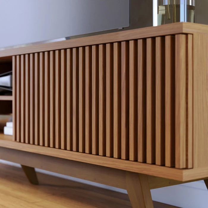 Rack para TV até 75 Polegadas com Ripado e 4 Portas