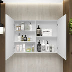 Espelheira para Banheiro 2 Portas 2 Prateleiras Nature |Promocao|