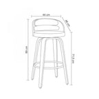 Kit 4 Banquetas para Cozinha Altas Giratórias Madeira Roma