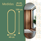 Espelho Grande Corpo Inteiro Lapidado S/moldura Designer Oval 150x40cm Luxo com Led Fria/quente