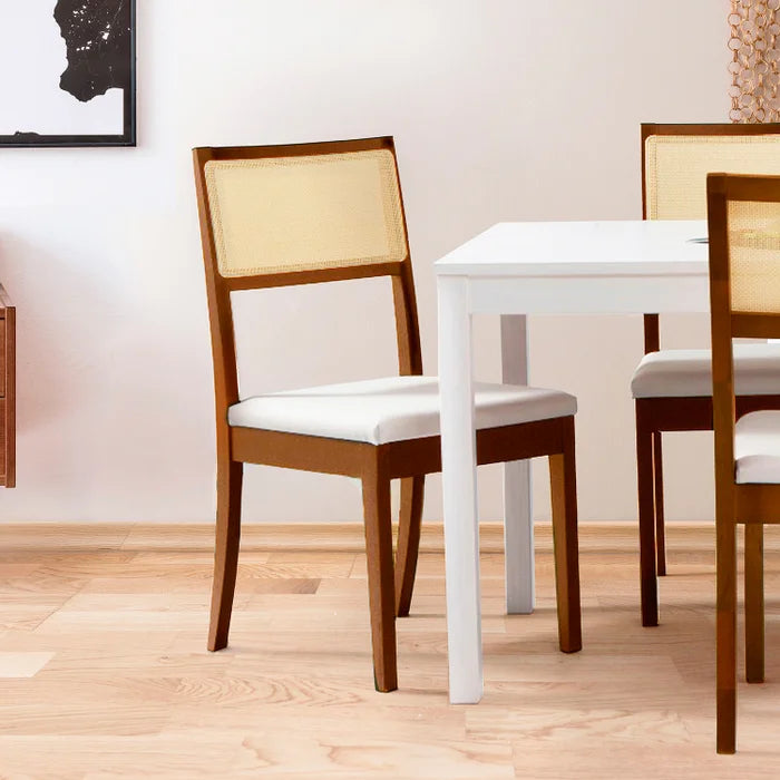 Kit 2 Cadeiras Madeira Maciça Off White | Frete Grátis