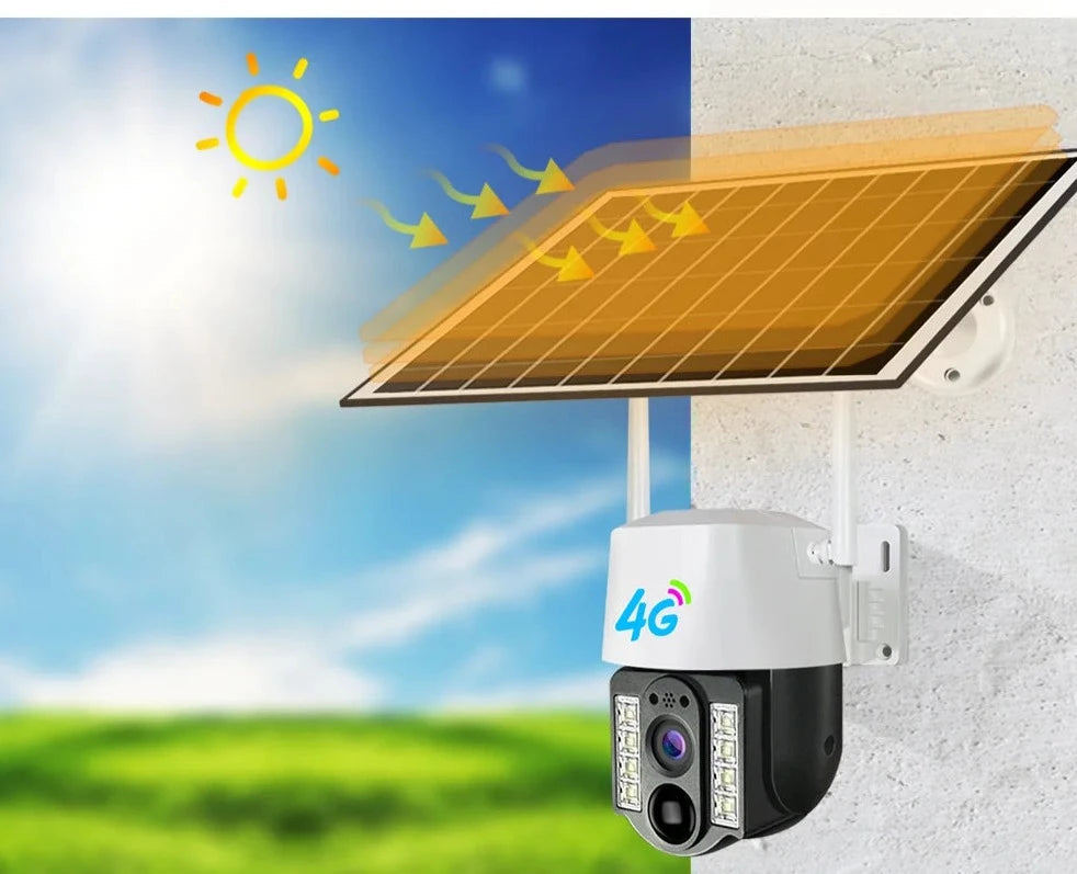 Câmera De Segurança Suporta Chip 4 G Com Painel Solar à Prova D'água IP66