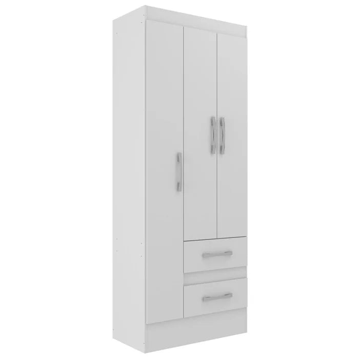 Guarda Roupas Solteiro 3 Portas 2 Gavetas Nobre Branco |BLACKFRIDAY|