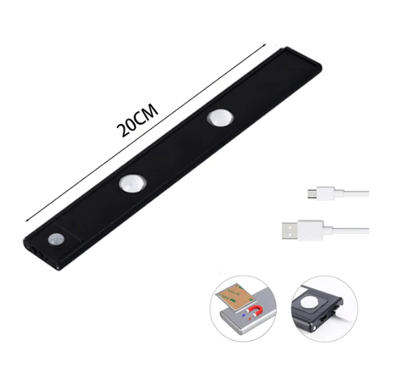 Luminária Recarregável Com Sensor de Movimento