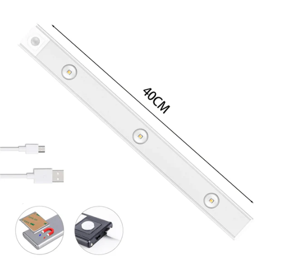 Luminária Recarregável Com Sensor de Movimento