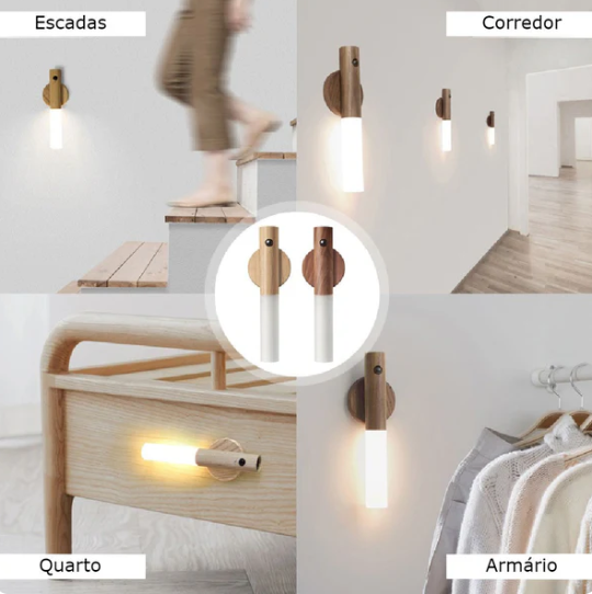 uminária LED Magnética com Sensor de Movimento - Recarregável