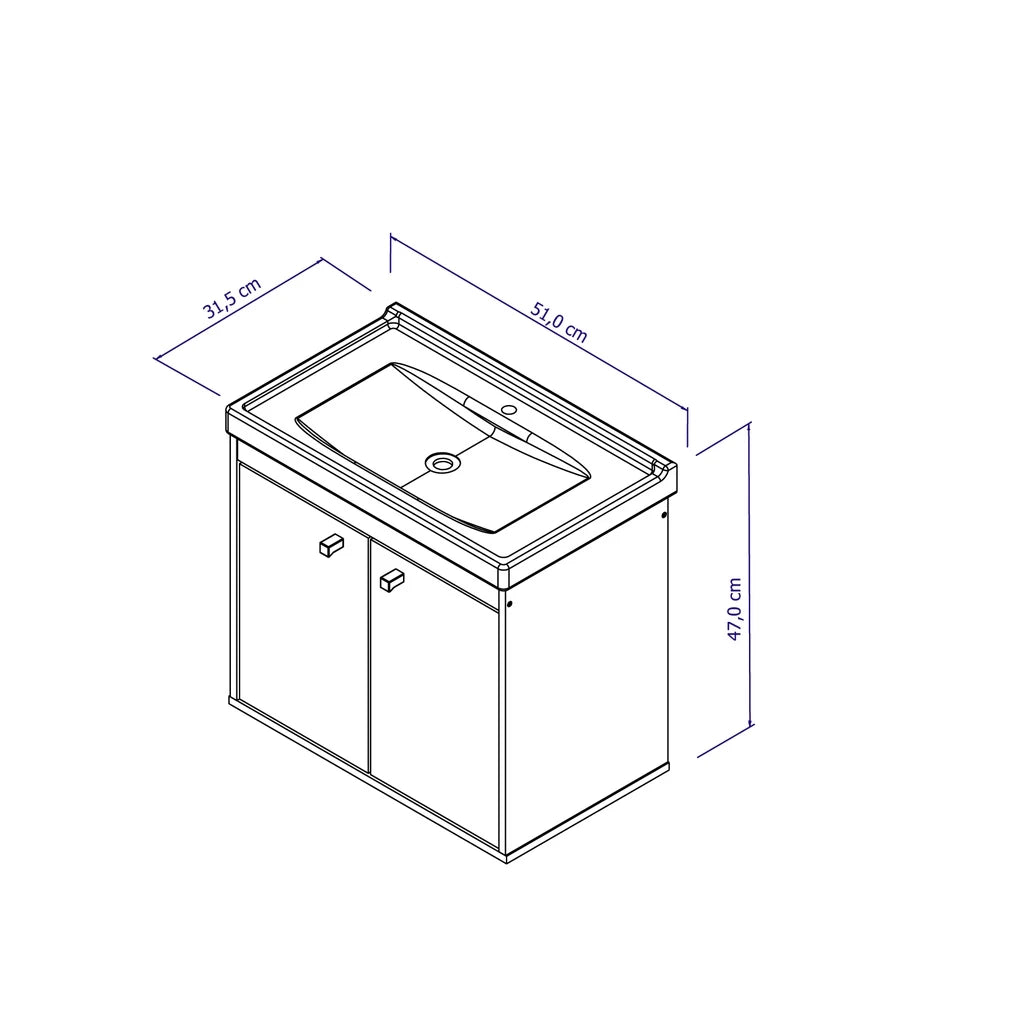Gabinete para Banheiro com Cuba Vitesse